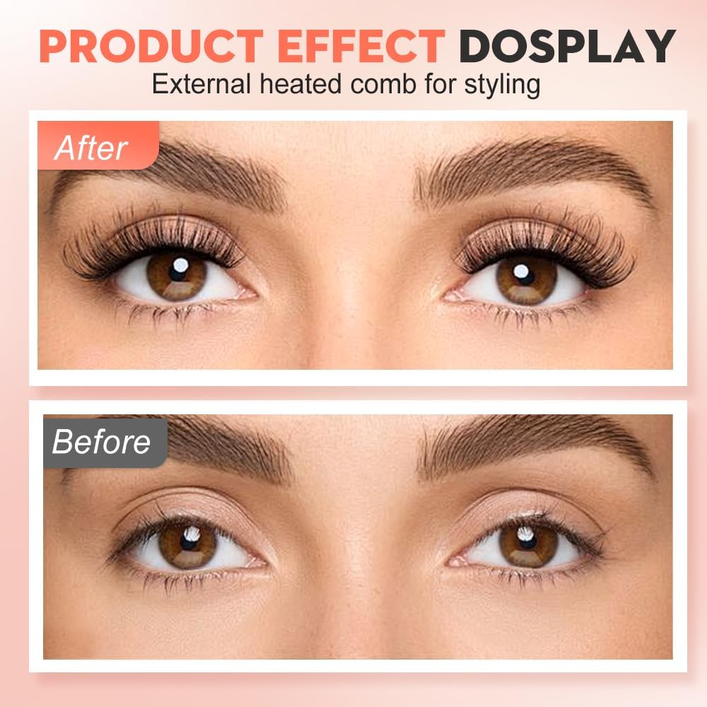 Heated Eyelash Curler, 2025 New Electric Eyelash Curler with LED Display, Portable Rechargeable Eye Lash Curlers Heated Makeup Tool for Women Girls (Black+White)