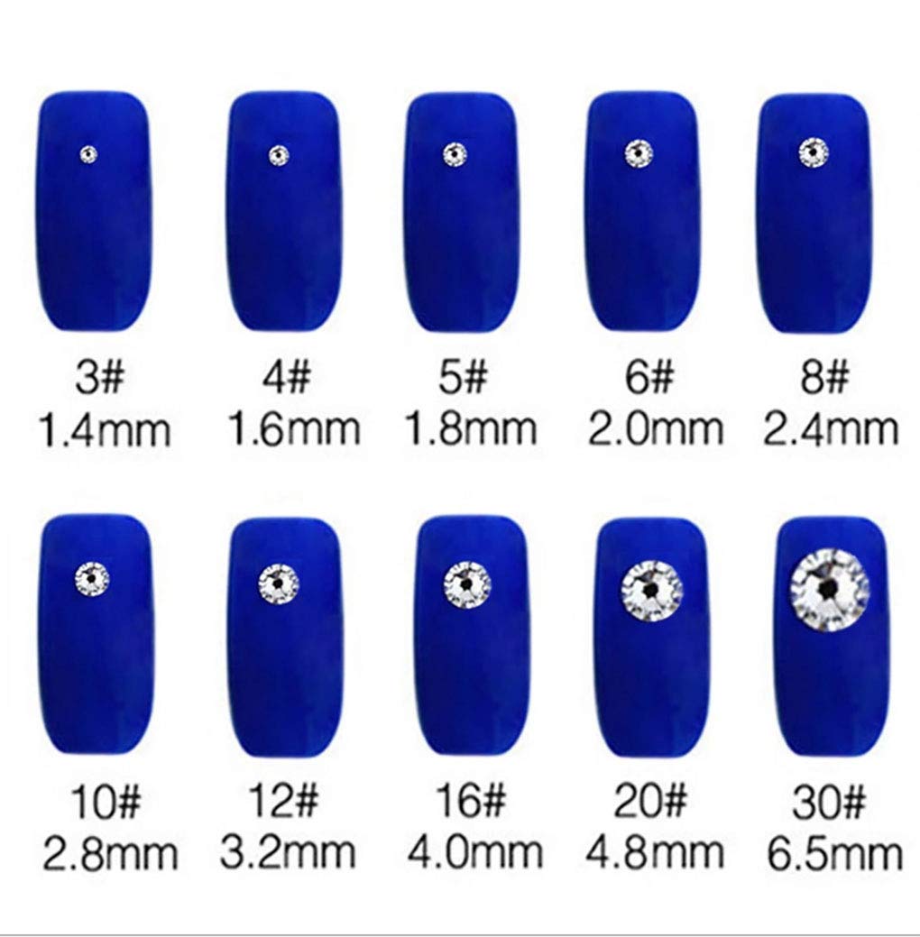 Rhinestones flat back gems round DIY decorative Nail Face and apparel accessories ss3-20 mix size(1440pcs crystal AB)