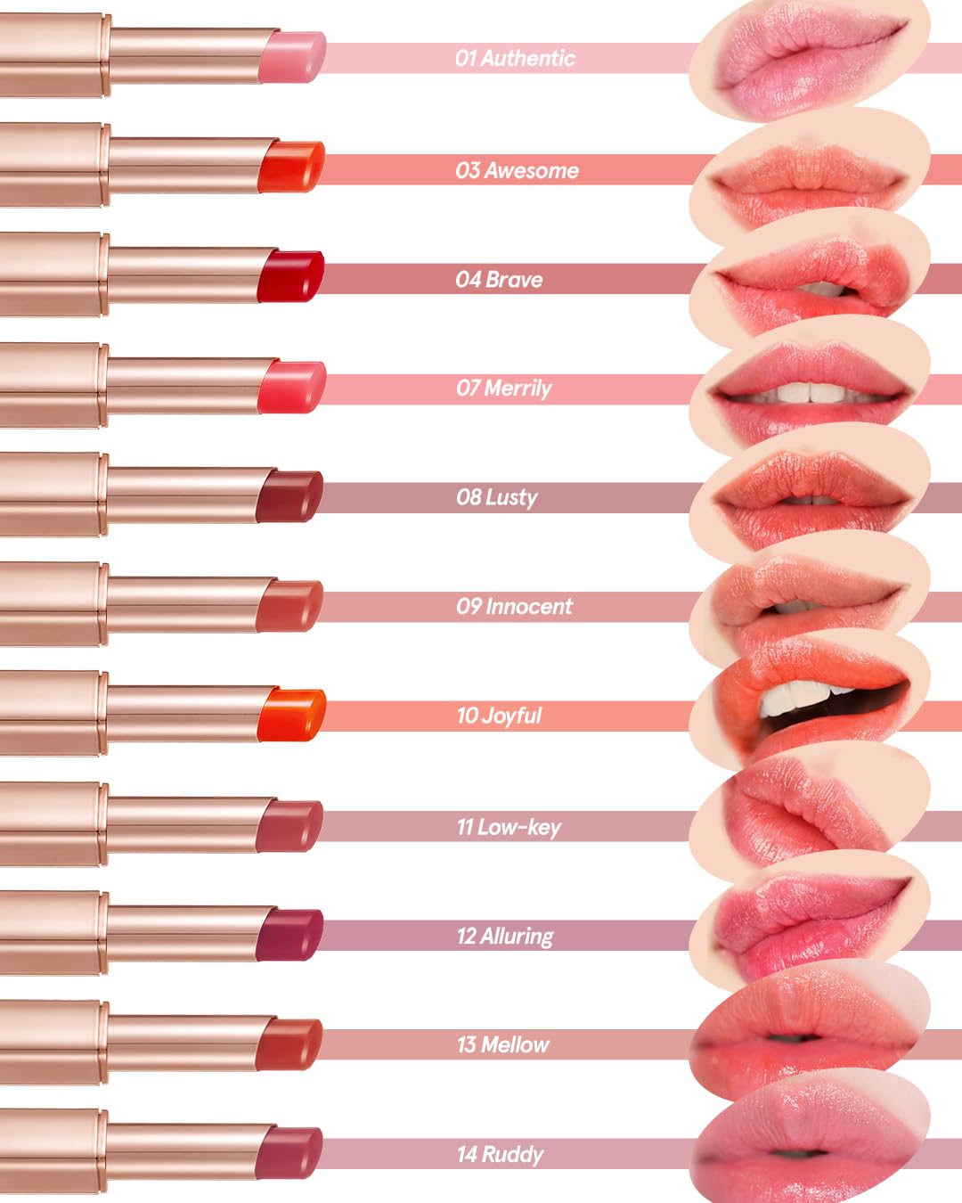 ATHÉ Authentic Lip Balm 12 ALLURING (Tinted), Lightweight Wear & Plumping Lips without Stickiness, Moisturizing & Nourishing Plant-Based Vegan Chapstick for Dry, Petrolatum Free, Cruelty-Free