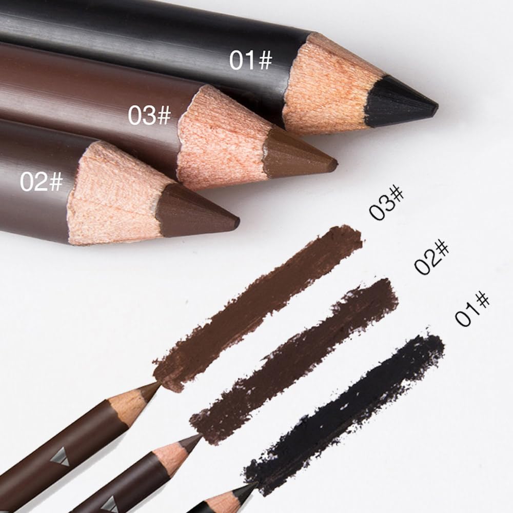 12Pcs Eyebrow Pencils for Women, Wooden Hard-Core Black Eyebrow and Eyeliner Pencil, Long Lasting Waterproof and Sweat-Proof, Beginner Makeup Brow Pencil, Create a Natural Eye Brow Makeup