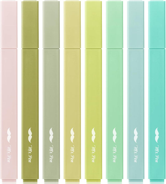 Mr. Pen- Aesthetic Highlighters, 8 Pack, Chisel Tip, Shades of Green, Cute Highlighters Assorted Colors, Back to School Supplies