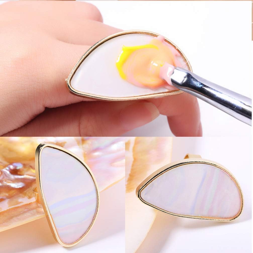 4pcs Ring Palette Nail Art Palette Blending Palette Pigment Palette Lip Color Palette Foundation Palette Rings Tools Manicure Palette Color Display Plate Mix Decorate Nail Set