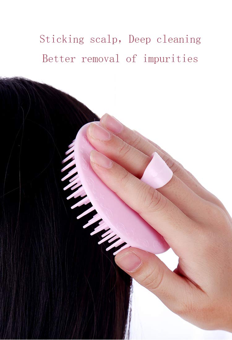 Hair Scalp Brush Dandruff Cleaning Brush Shower Scalp Shampoo Brush Scalp Massager Pack of 4(Green and Yellow)