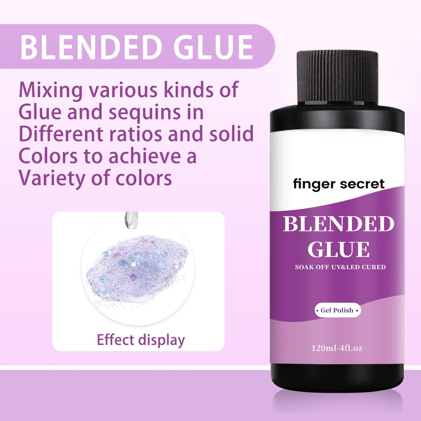 Nail Blending Glue,Clear Gel Nail Polish Thinner Mixing Glue for Blending Modulating Color add Glitter Blend Sequins Nail Designer DIY or Manicure Salon Home 120ml/4floz