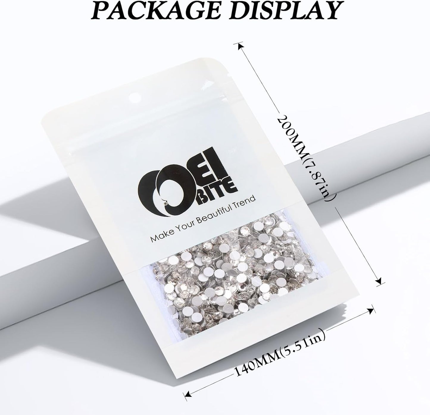 Crystal Clear Flatback Rhinestones, Glass Rhinestones for Nail Art and Craft, Glue Fix, Loose Crystal Gemstones(Crystal, SS34, 576pcs, 7.1-7.3mm)