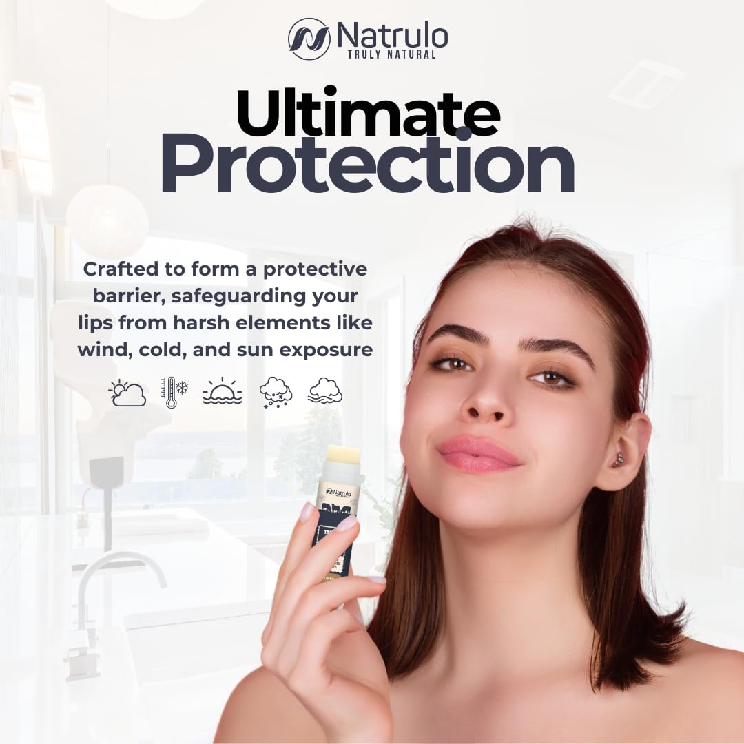 Beef Tallow Lip Balm – Natural Tallow Beeswax Chapstick – Hydrating Moisturizer Grass Fed Bison Tallow Balm Lip Care – Soothes Chapped Dry Lips, Sensitive Skin – Long Lasting Vitamin Rich USA-Made 2Pk