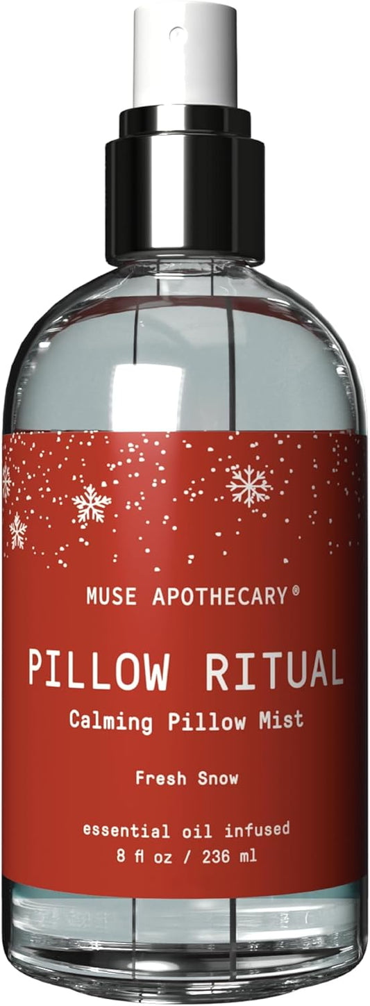 Muse Apothecary Pillow Ritual - Aromatic, Calming and Relaxing Pillow Mist, Linen and Fabric Spray - Infused with Natural Aromatherapy Essential Oils - 8 oz, Fresh Snow