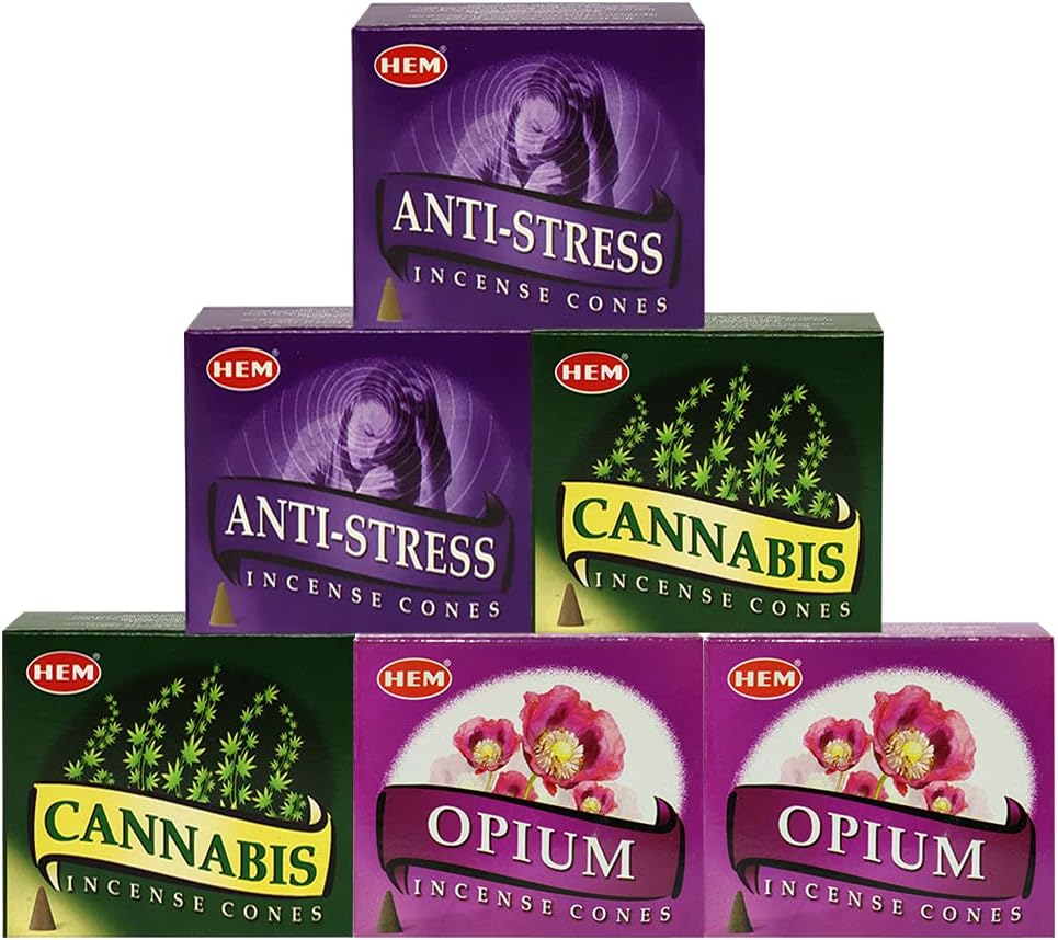 Opium Cannabis Anti Incense Cones & Holder Bundle Variety Pack from Hem Trumiri Insense Insence