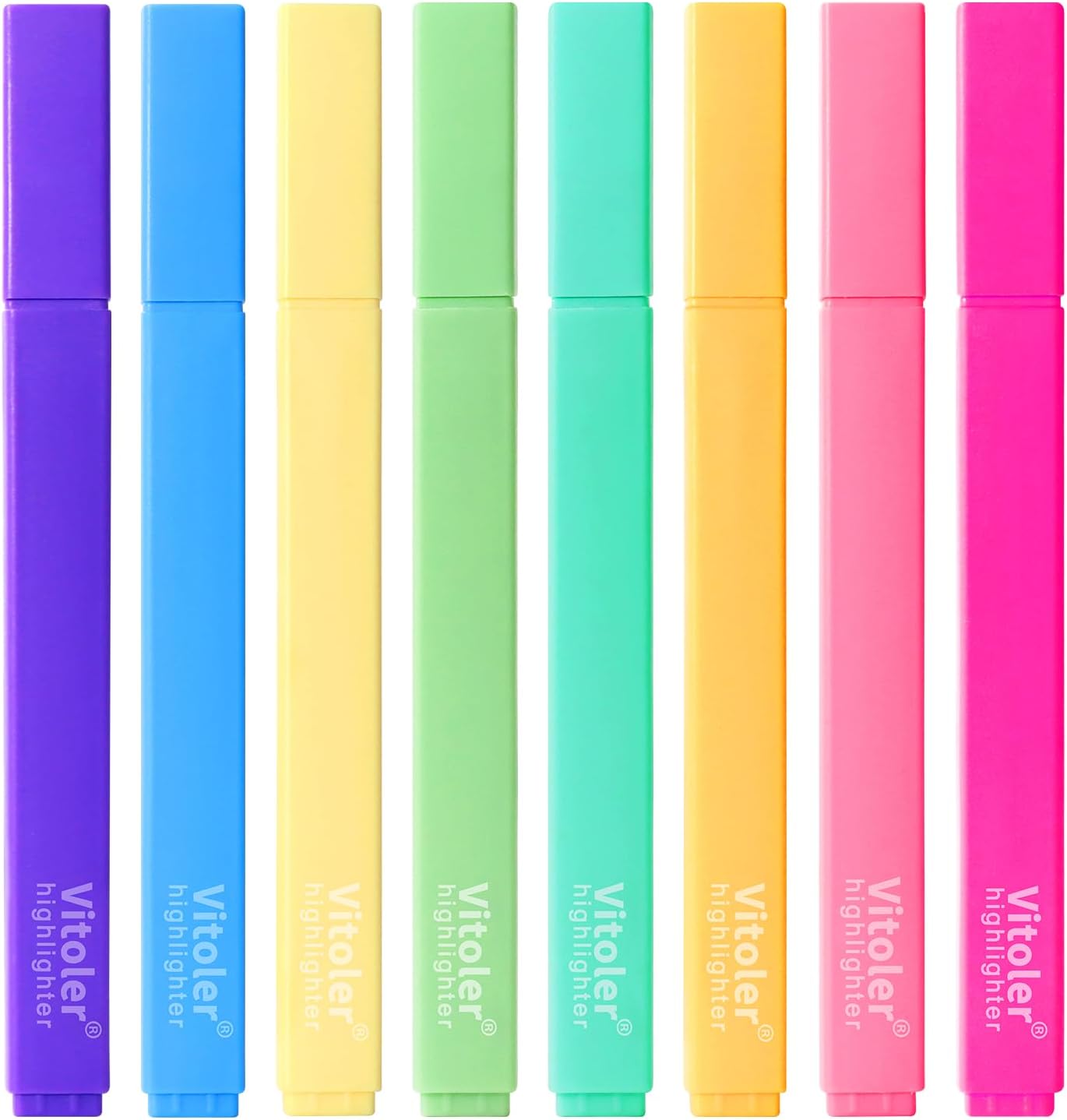 Vitoler Highlighters,8Pcs Highlighters Pastel,Quick Dry,Chisel Tip,Aesthetic Bible Highlighter No Bleed, Teacher Supplies School Accessories