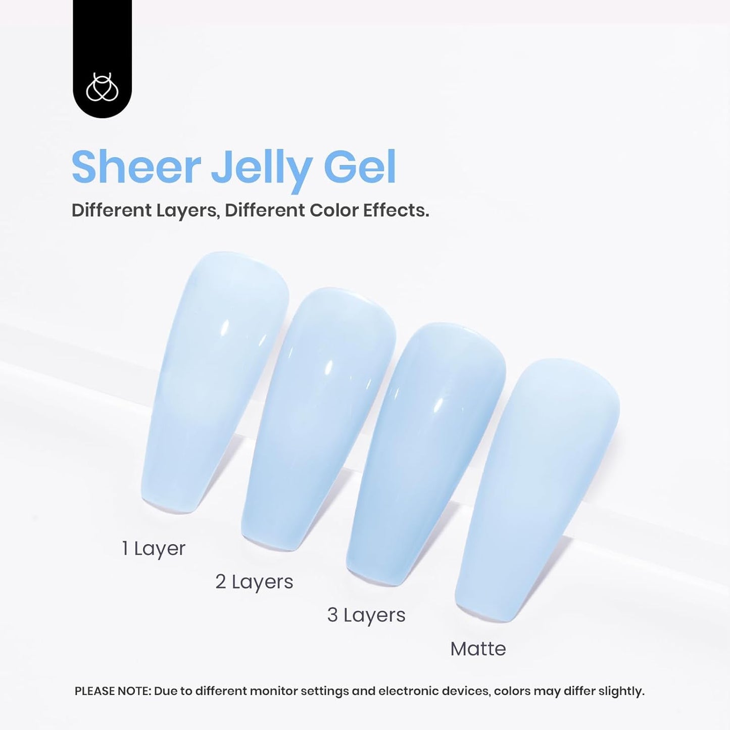 Beetles Blue Jelly Gel Nail Polish, 1Pcs 15ml Blueberry Milk Nails Sheer Neutral Translucent Hazy Blue Gel Polish Soak Off Summer Nail Art Manicure Salon Home DIY Nail Uv Lamp 0.51 fl.Oz