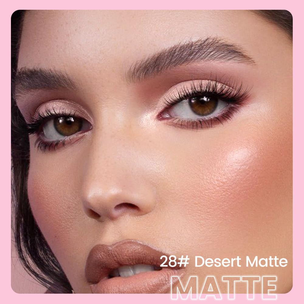 evpct 1Pcs Desert Matte Cream Eye Shadow Brightener Sticks for Eyes Waterproof Pigmented, Double Ended Cream Eyeshadow Stick Pencil Pen with Applicator, Eye Shadow Palette Highlighter Makeup 28