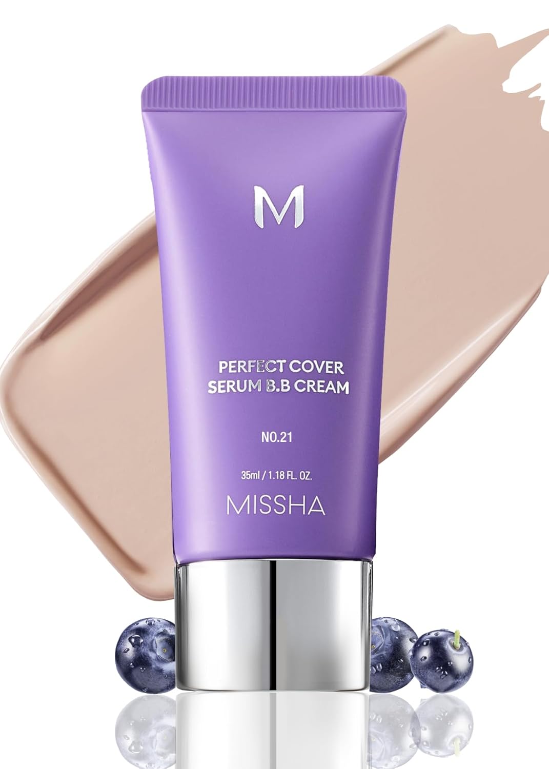 MISSHA M PERFECT COVER SERUM BB CREAM No.21 Light Beige - Light with Cool Undertone, BB Cream by Cardi B Pick, Skin Tint, Tinted Moisturizer, Skin Care Foundation Makeup, Korean Makeup,1.18 Fl oz
