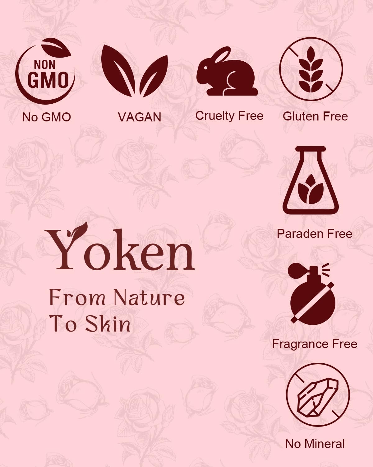 Yoken Multi-Used Body Oil For Skin,Face,Hair and Nails,Multi Purpose Organic oil With Rose Petals,Vitamin E & Almond Oil Nourishing & Hydrating,Body Oil for Moisture & Skin After Bath Oil,8 Fl Oz