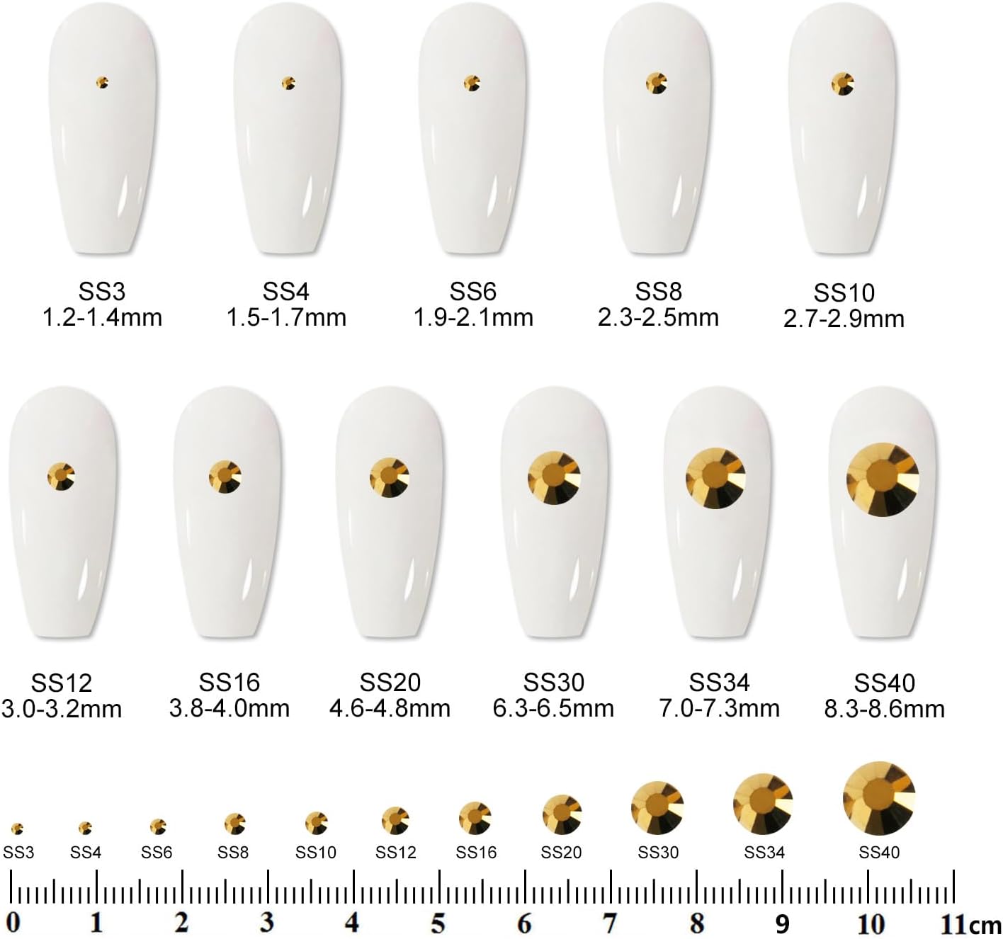 2000 PCS SS16 Flatback Rhinestones,12-Facet Diamond-Cut Glass Gems for Nail Art,Clothing,DIY Crafts,Glue-On Decoration Stones with Silver Backing,Aurum