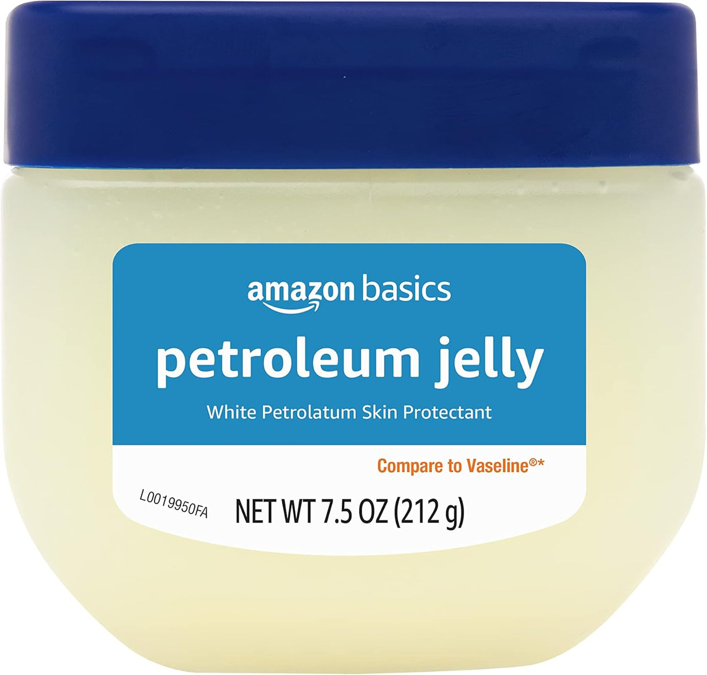 Amazon Basics Petroleum Jelly White Petrolatum Skin Protectant, Unscented, 7.5 oz, 1-Pack, (Previously Solimo)