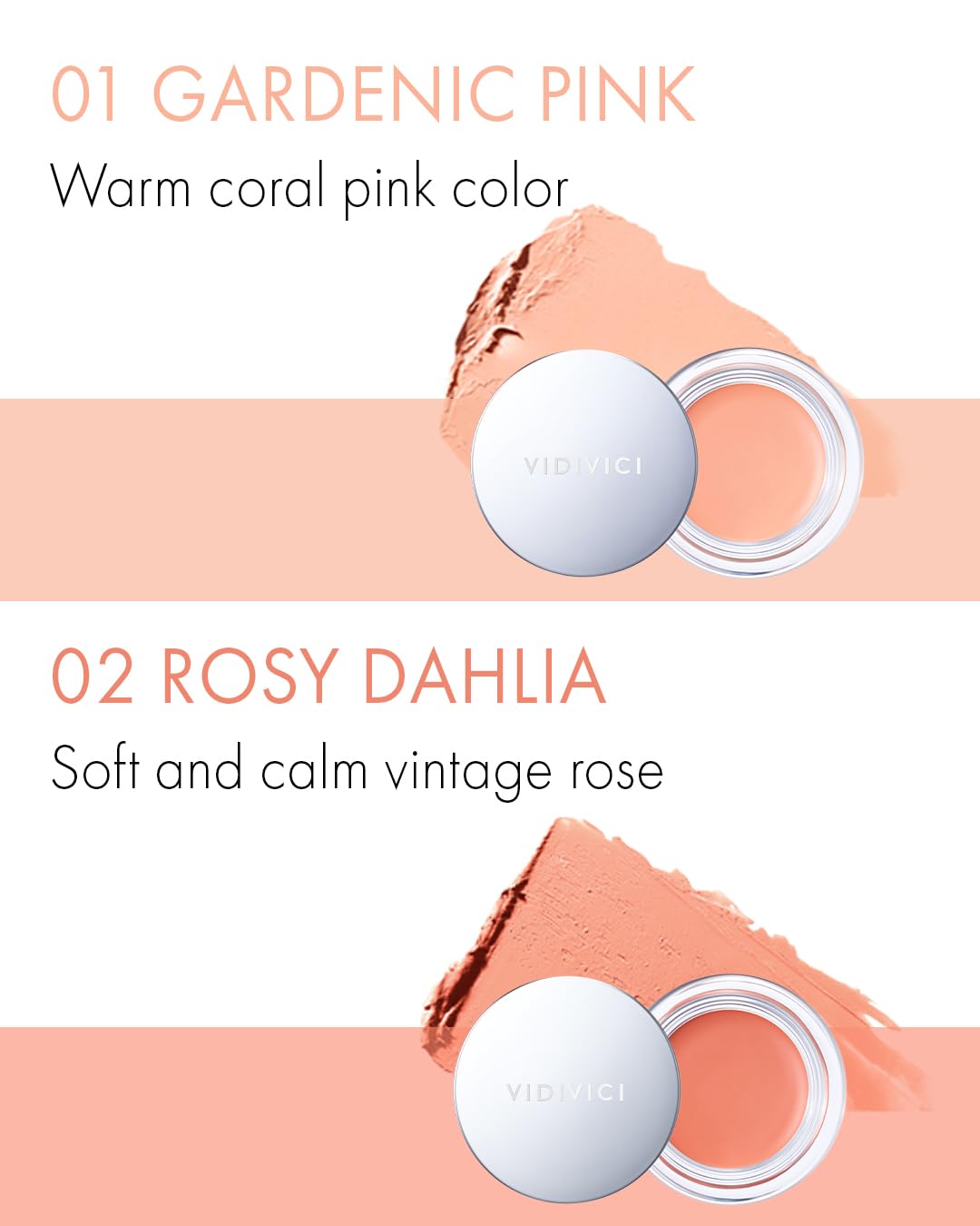 VIDIVICI Millennial Glow Cream Blush 02 Rosy Dahlia - Creamy Face Cheek Blusher for Smooth & Silky Skin - Soft Satin Finish with Natural Color - For Fair to Light Skin Tone, 0.21 oz.