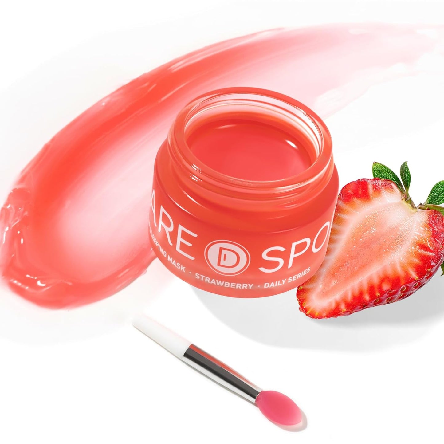 Sleeping Lip Mask Strawberry - Overnight Lip Treatment, Lip Care Hydration, Repair for Dry Cracked Lips, Vitamin C, Soft and Nourished Lips Overnight, Christmas, with Shea Butter - 0.42 Fl Oz