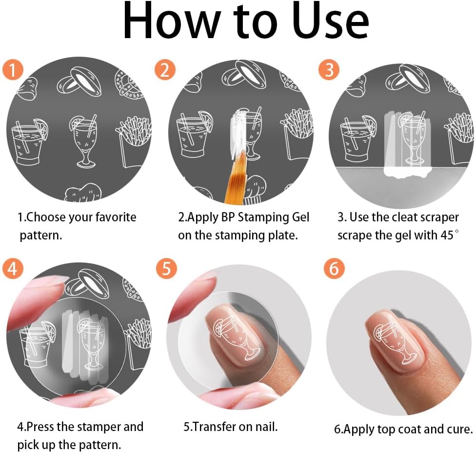 PH PandaHall 3pcs Panda Nail Stamper Food Nail Art Stamping Plate Cake Nail Printing Plate Animal Nail Stencils Print Nail Stencils Stainless Steel Nail Image Plates for Nail Design Manicure Salon