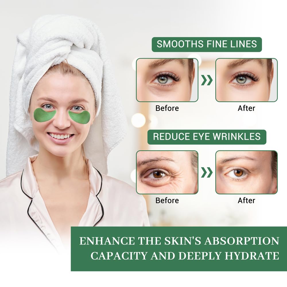 Under Eye Mask, 30 Pairs Seaweed Eye Masks for Dark Circles and Puffiness Treatment, Under Eye Patches for Puffy Eyes and Eye Bags, Gel Eye Mask Eye Pads for Face Skin Care