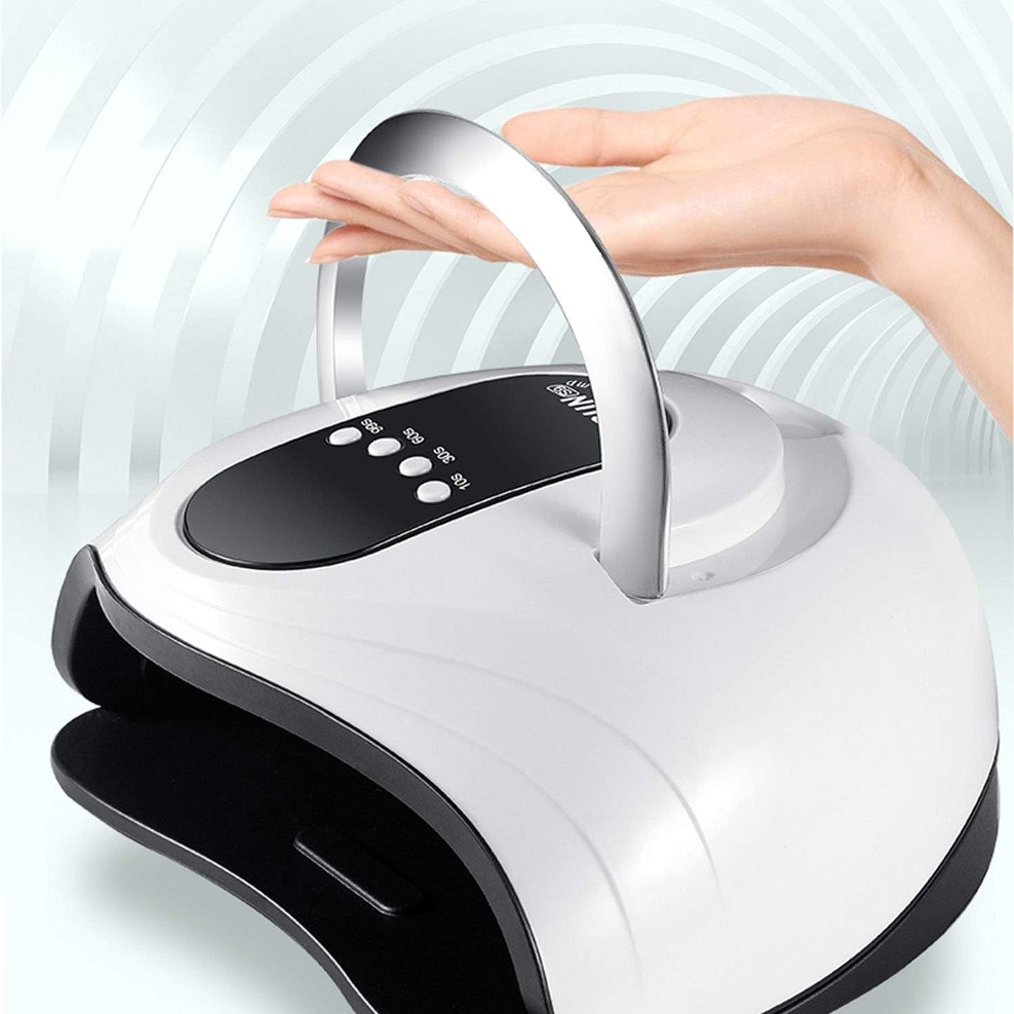 UV Gel Nail Lamp 120W LED Nail Light Fast Dryer for Gel Polish Curing with 4 Timers Portable Handle Large Space Automatic Sensor (White)