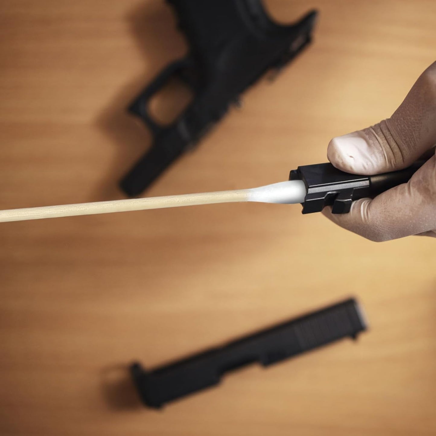 Eyxformula 200 Pcs 6 Inch Long Cotton Swabs with Bamboo Sticks, 100 Round Tip & 100 Precision Tips Gun Cleaning Cotton Swabs, Ideal for Cleaning Firearms, Dog Ears & Hard-to-reach Areas, Makeup, Craft