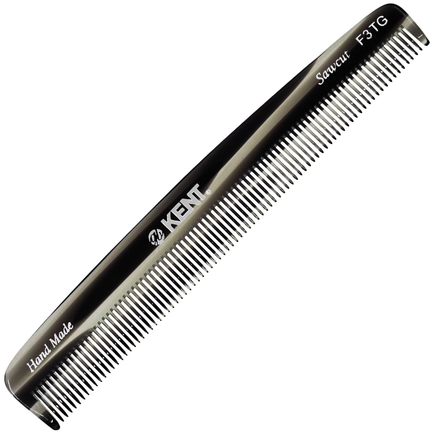 Kent F3T Black Graphite Fine Tooth Comb - Hair Parting and Straightening Comb for Men's & Women's Dandruff Remover, Saw Cut and Hand Polished Made in England