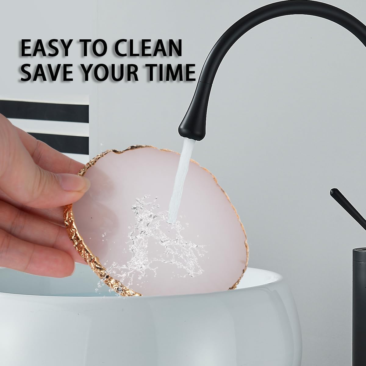 Nail Polish Palette, 2Pcs Resin Nail Art Palette, Nail Painting Mixed Color Palettes, Gold Edge Makeup Mixing Tray, Nail Supplies For Nail Techs, Nail Art Display Board(Orbicular)