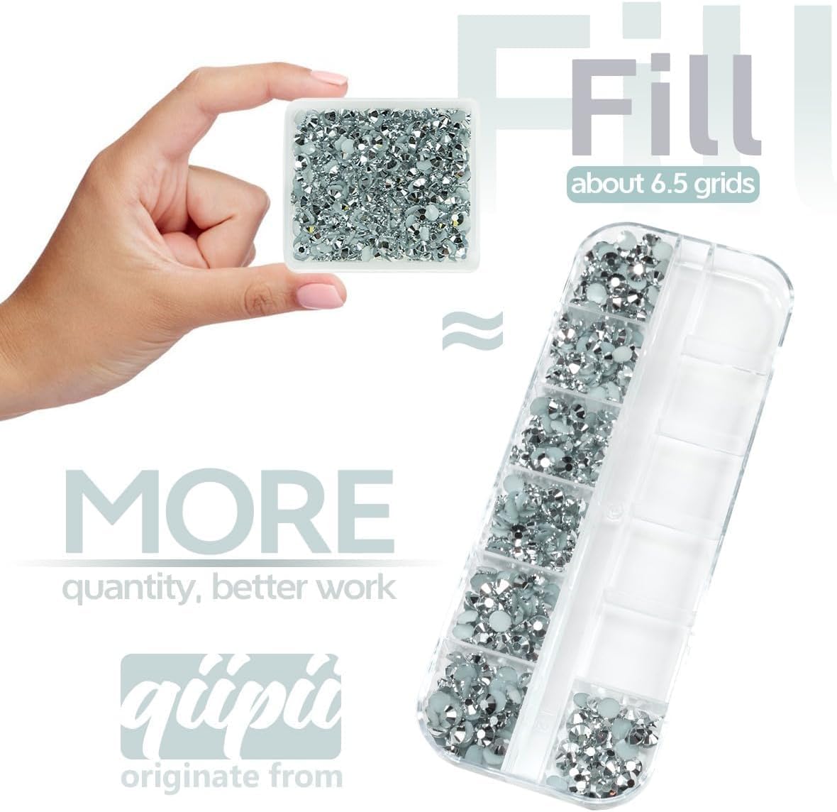 Metallic Silver Resin Rhinestones w B7000 Jewelry Glue for Bedazzling Crafting Flatback Stones 3mm 4mm 5mm 6mm Mine Silver Diamonds Crystals Gems for Nails Face Eyes Makeup Tumblers DIY Crafts