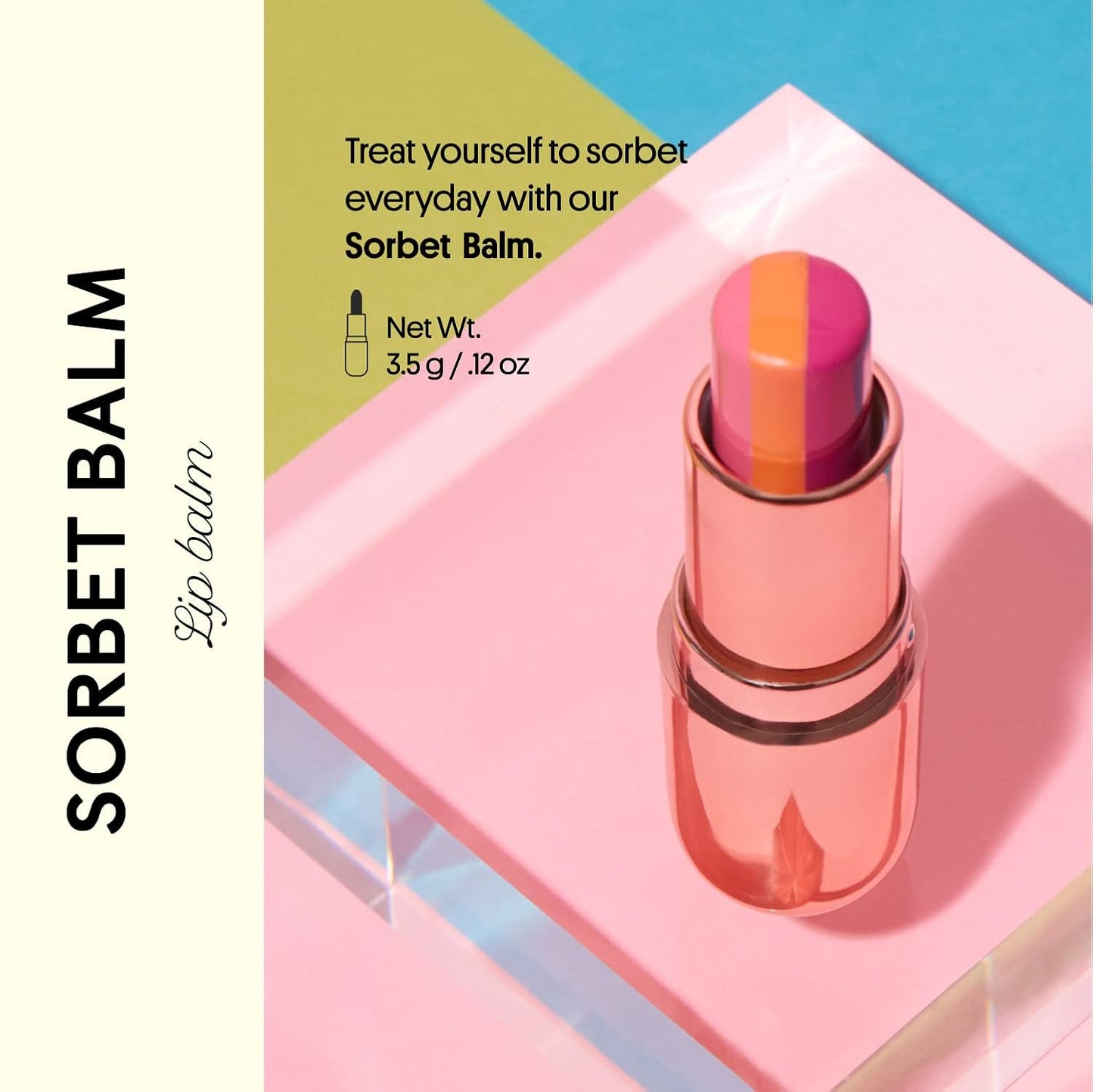 Winky Lux Sorbet Tri-Color Tinted Lip Balm – Hydrating Lip Balm, Sheer Pink Tint, Nourishing Lip Care with Jojoba Oil & Vitamin E, Moisturizes & Softens Dry Lips, Buttery Soft with Pink Coconut Scent