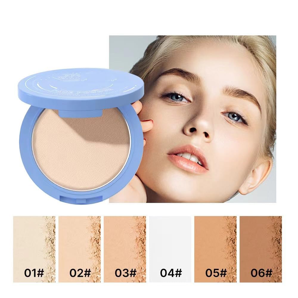 Beauty Powder Cake For Makeup Hold, Face Powder Waterproof Sets Makeup, Matte Perfection Pressed Powder, Long Wearing, Oil & Shine Control for All Skin Tones (#1, 1)