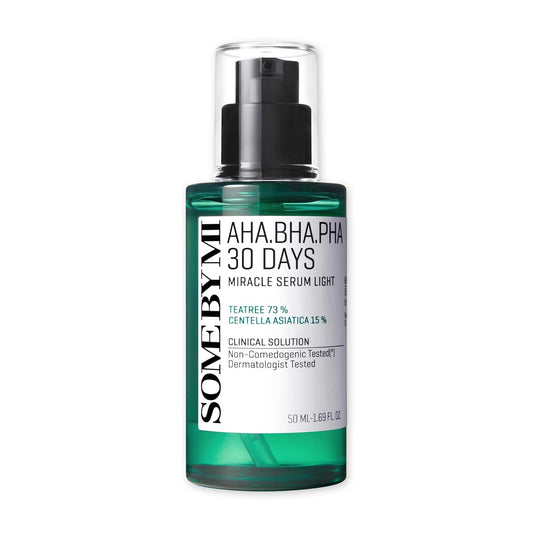 SOME BY MI AHA BHA PHA 30 Days Miracle Serum Light - 1.69oz, 50ml - Daliy Exfoliating Salicylic Acid Serum for Pore and Blackhead Care - Centella & Niacinamide for Skin Soothing - Korean Skin Care