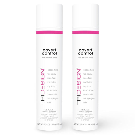 TRI Design Covert Control - Fast-Drying Hairspray for Women & Men, Aerosol Strong Hold Setting Spray, Hair Products, 2 Pack of 10.5 Oz