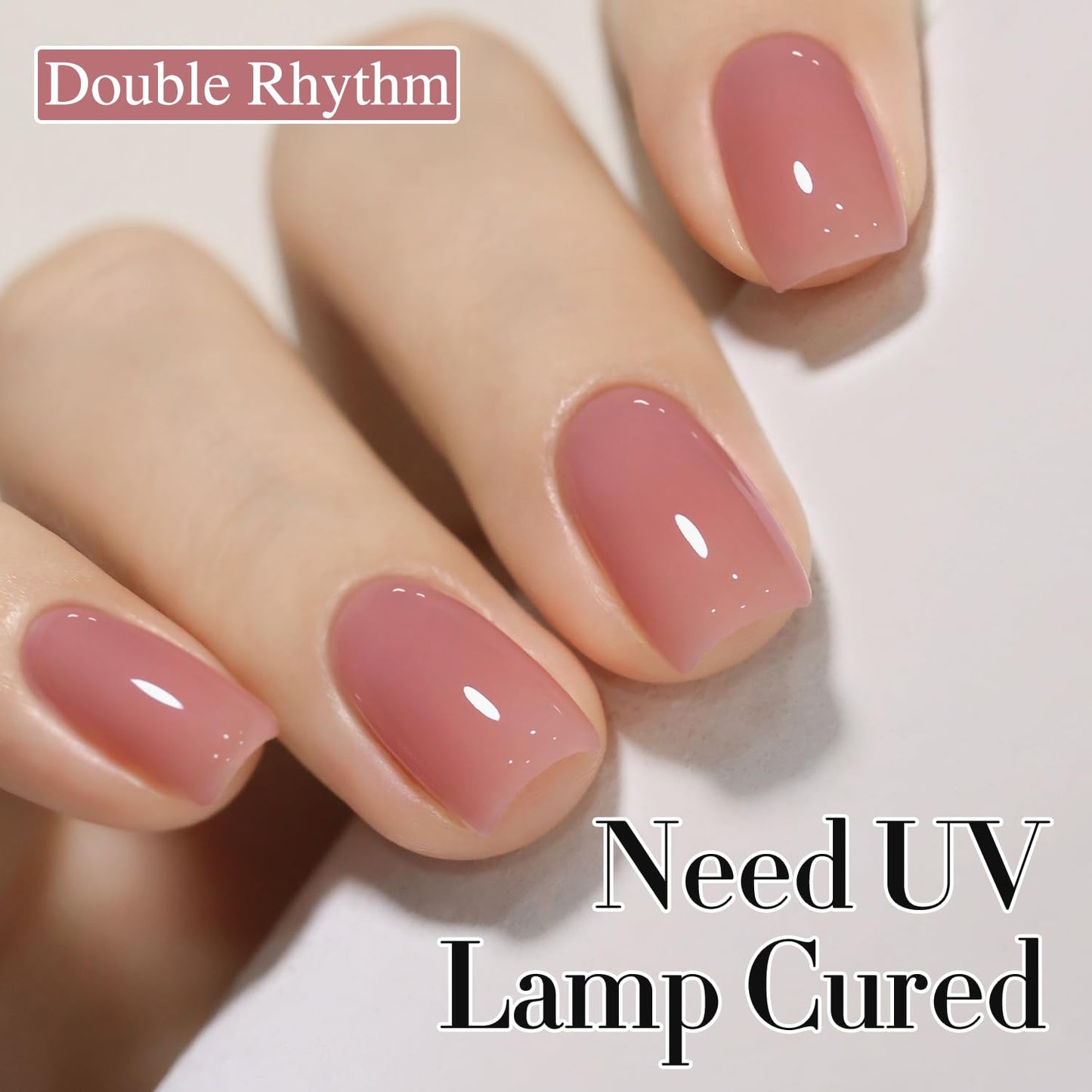 Double Rhythm 0.50 OZ Translucent Gel Polish Same Color Same Bottle Sheer Pastel Neutral Natural Milky 15 ML Jelly UV Nail Art DIY at Home (Pale Purple Pink-A1495)