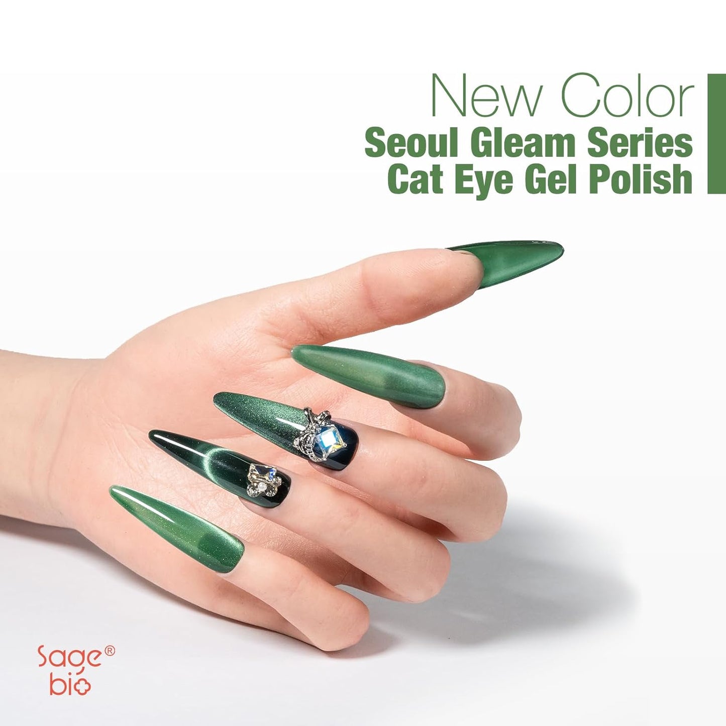 15ml Cat Eye Gel Nail Polish with Magnet Shimmer Glass Bead Effect 16