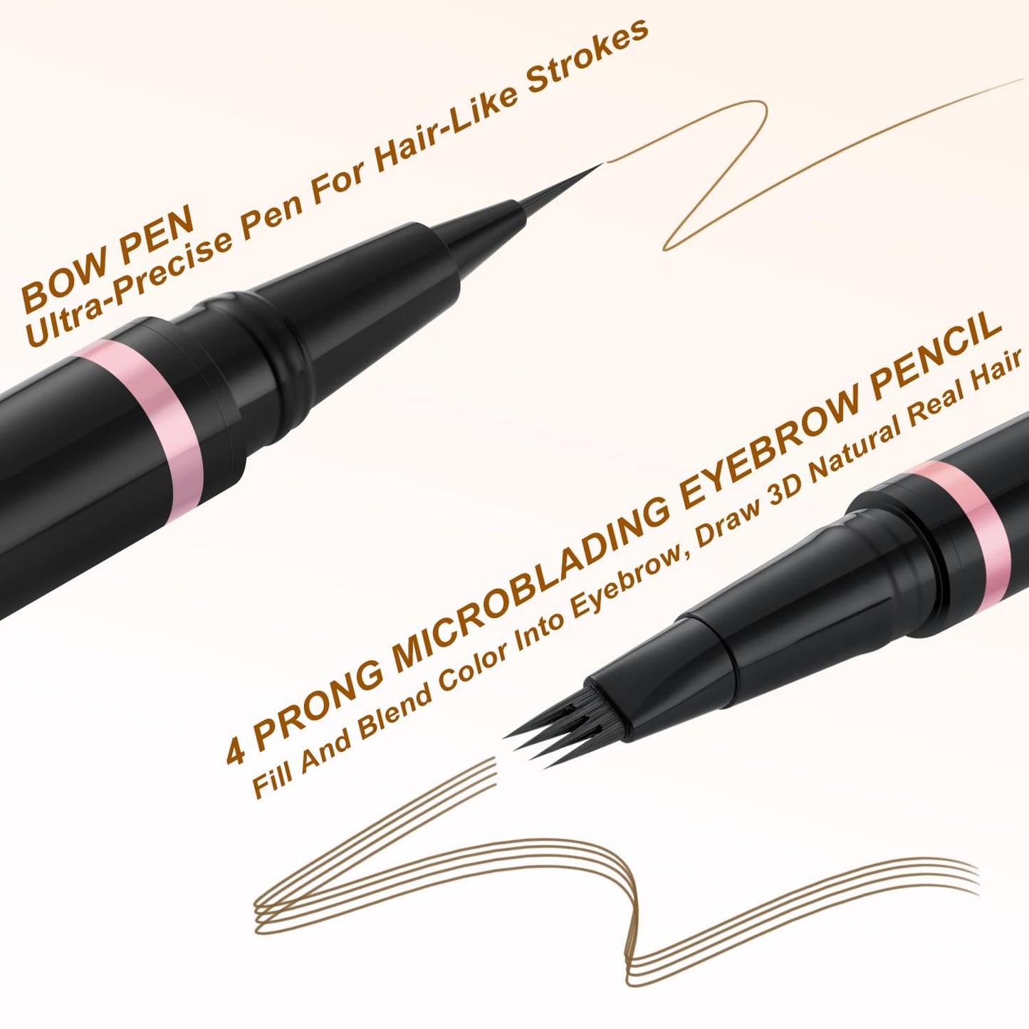 Eyebrow Pencil Makeup Kit, with Waterproof 2-IN-1 Microblading Eyebrow Pen, Eyebrow Pomade, Eyeliner and Dual-ended Eyebrow Brush, Brow Pencil Kit for Natural Eyebrows - Auburn