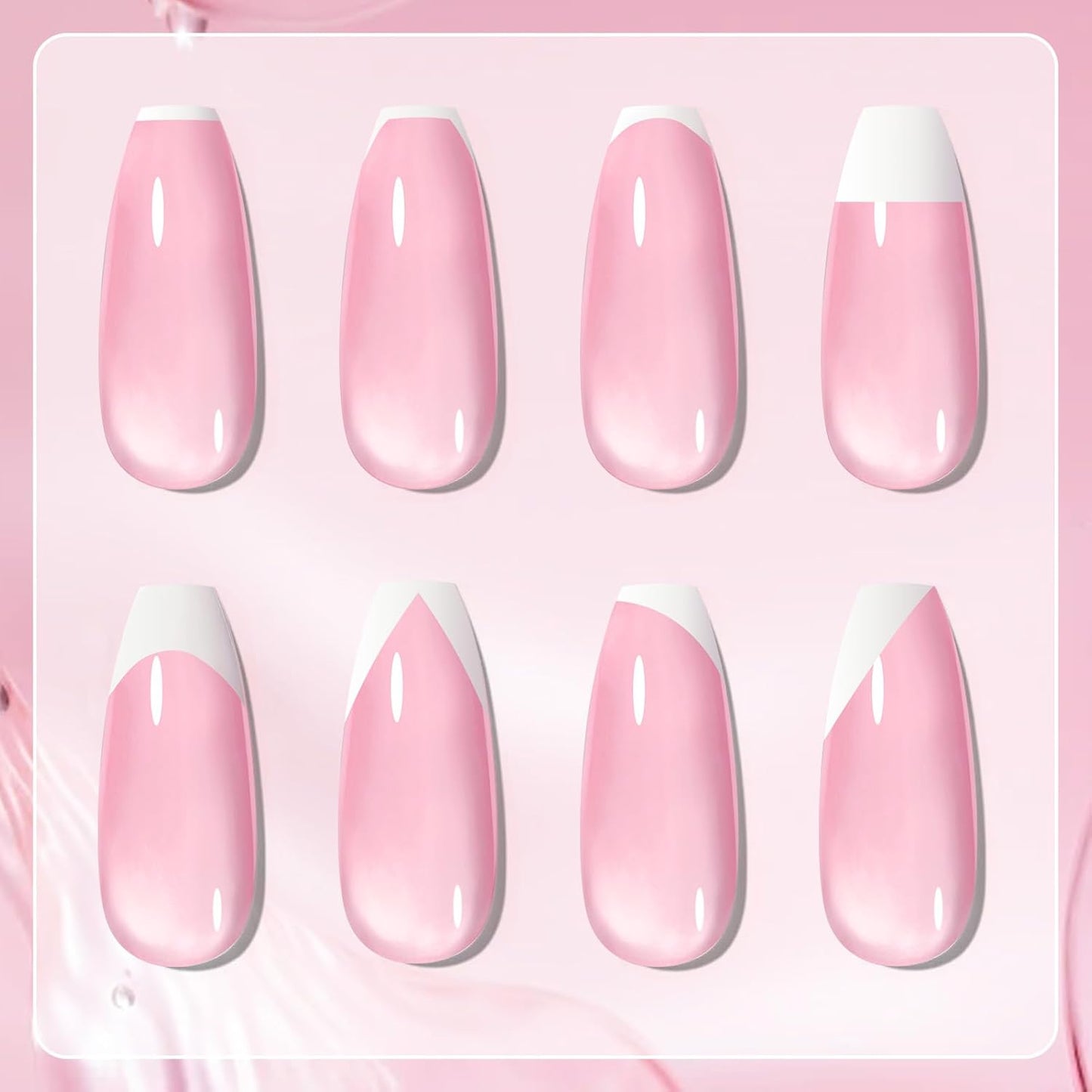 Born Pretty French Manicure Kit, Nail Stamper and 2Pcs Gel Nail Polish, Include Jelly Sheer Pink White Colors for French Tip, U V Light Cure