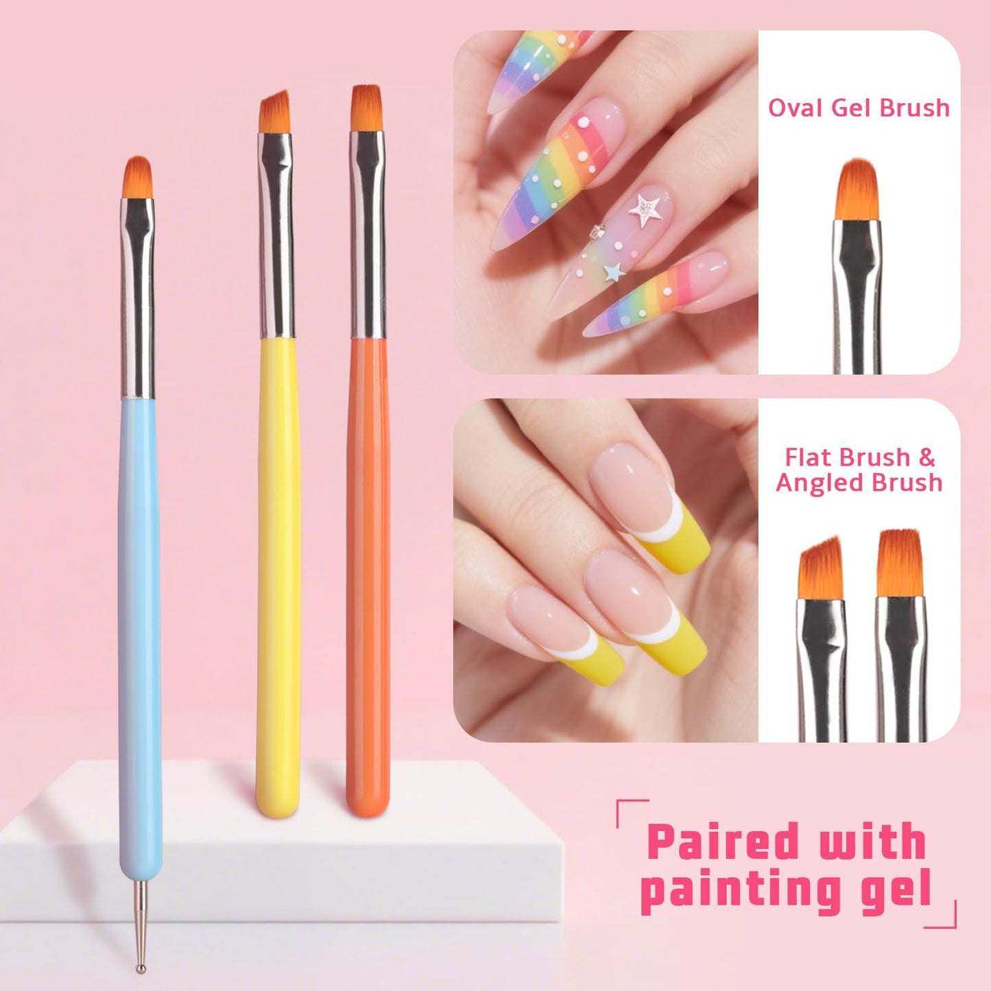 Sponge Pat Paint Nail Gel, Ombre Nails Gradient Gel Nail Blush Blooming Aura Nails Drawing Stripper Floral Painting DIY Nail Art, No Wipe, UV/LED Curing (16 Colors J)
