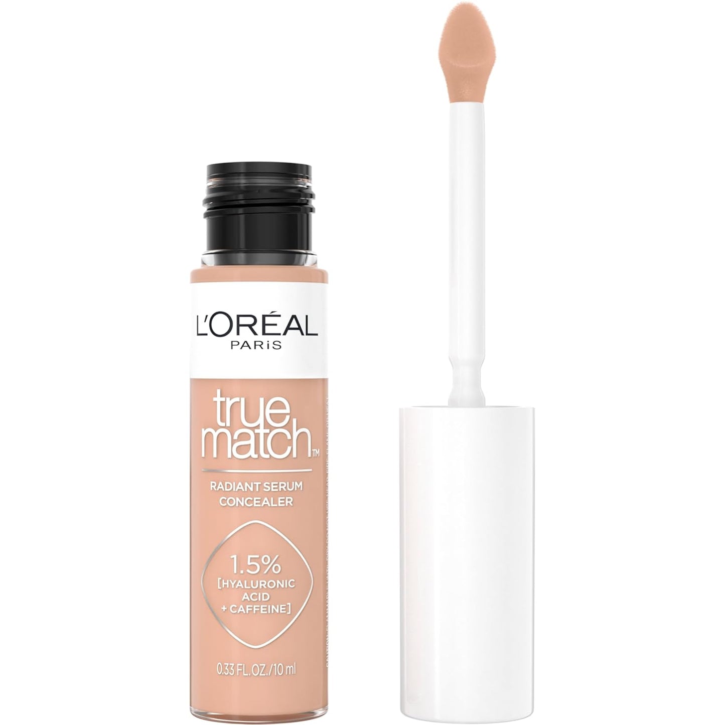 L’Oréal Paris True Match Radiant Serum Concealer, Brightening Under Eye Concealer Make Up with 1.5% Hyaluronic Acid and Caffeine, N6.5, 0.33 Oz