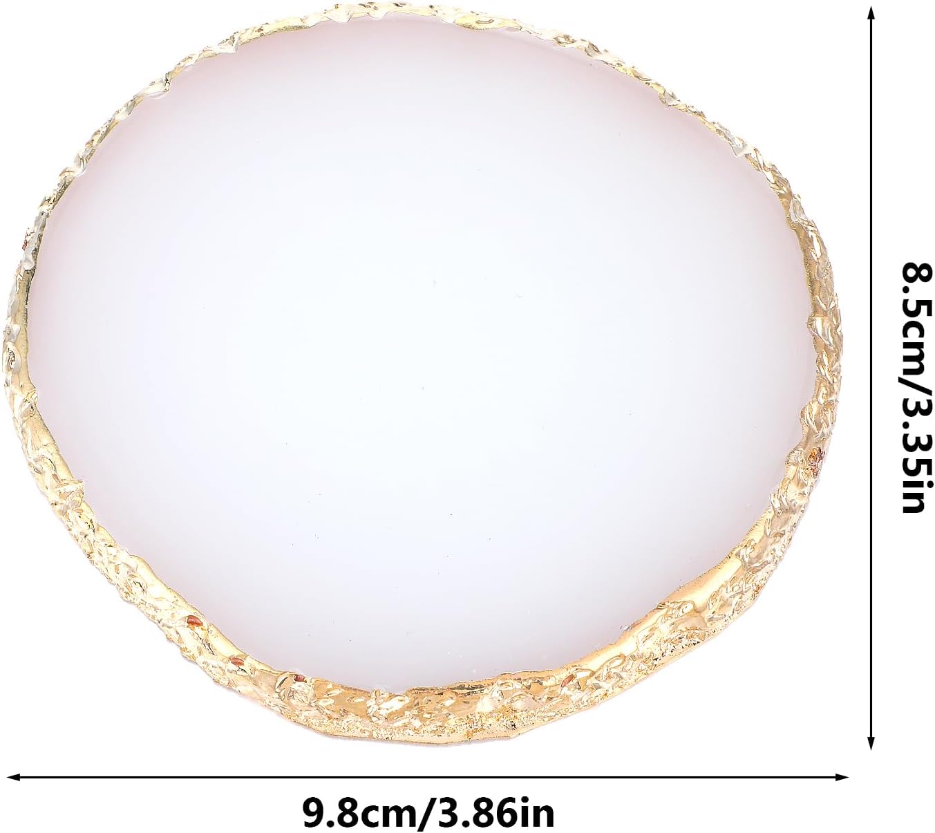 Resin Nail Art Palette Gold Edge Nail Holder Heart Shaped Color Makeup Foundation Mixing Tools Display Board Gel Nail Art Color Mixing Palette Painting Tray Manicure Tool (Irregular White)