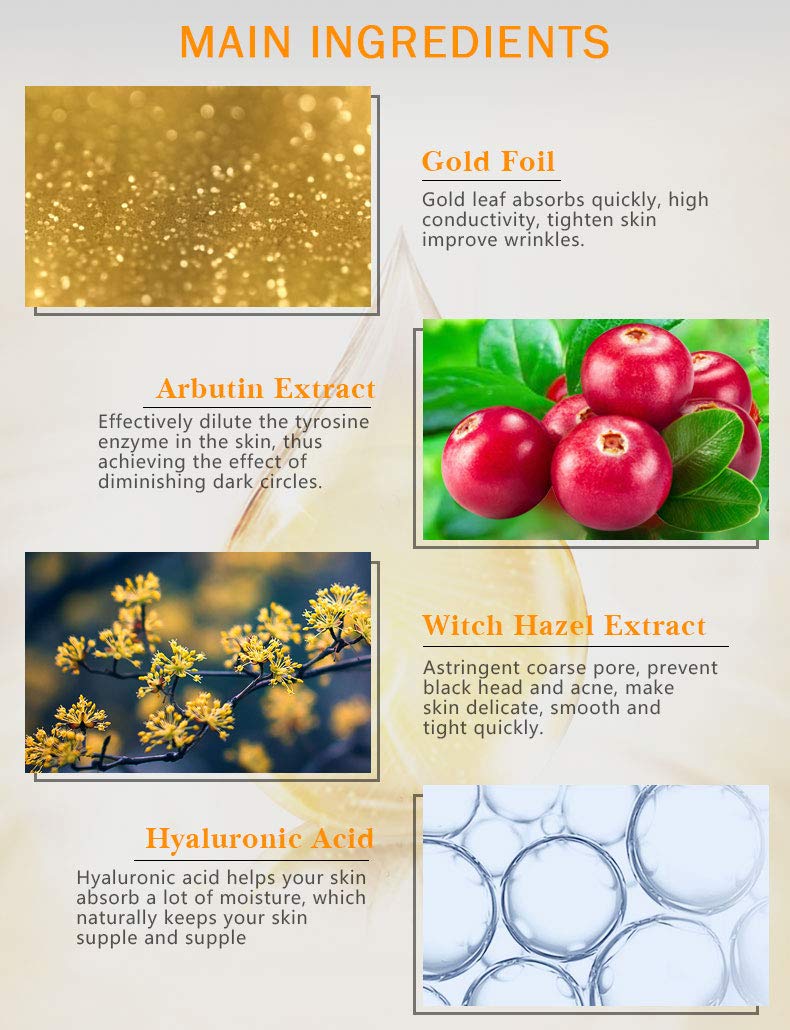 Golden Eye Cream Moisturizing Eye Serum Remove Dark Circles Fine Lines Eye Care Against Puffiness Eye Bags