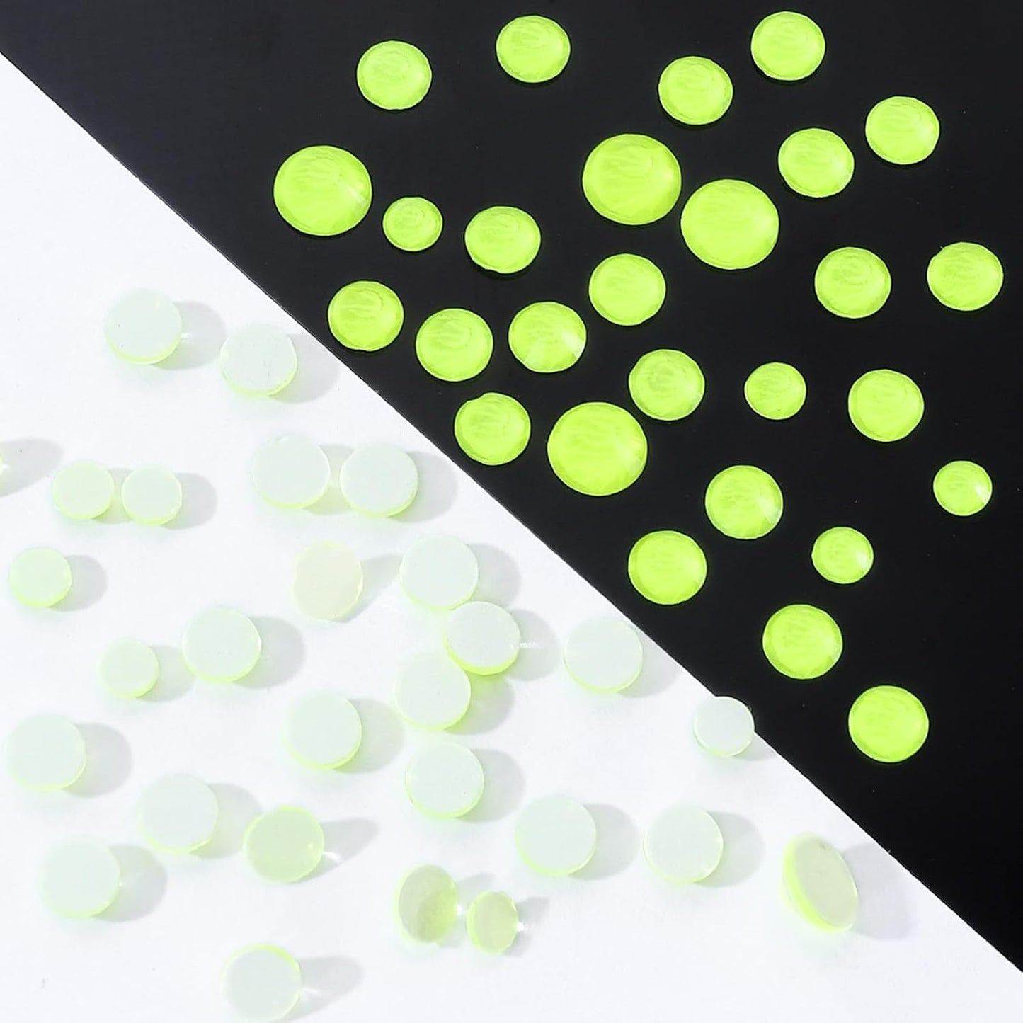 Neon Yellow Flatback Rhinestones, Glass Rhinestones for Nail Art and Craft, Glue Fix, Loose Crystal Gemstones(Neon Yellow, SS12, 1440pcs, 2.9-3.0mm)