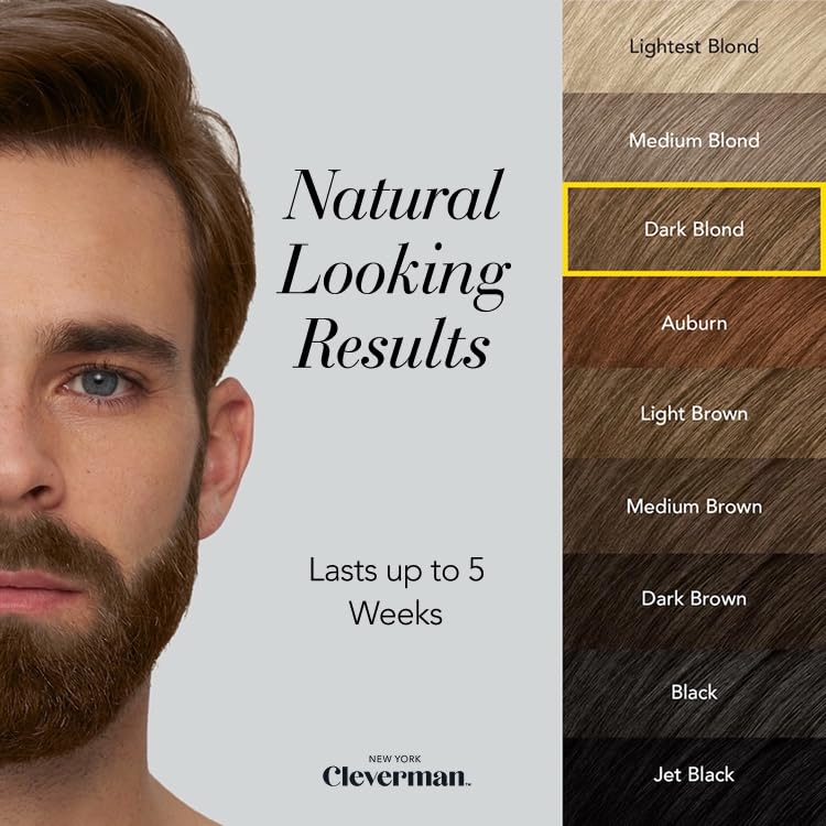 Cleverman Dark Blond Hair & Beard Dye for Men, All-in-One Reusable Kit - Mens Color For Natural-Looking Gray Coverage, Professional-Quality and Ammonia-Free for Hair, Beard & Gray Mustache