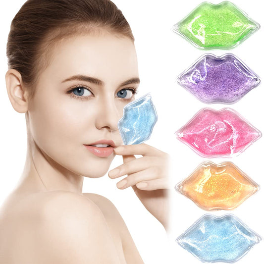 Lip and Eye Ice Pack for Injuries, Mini Small Gel Ice Pack, Hot and Cold Compress, Reduce Pain and Swelling, Dark Circles Fade, Eye Relax, Anti-Aging Lip Care Pad Gift for Girl Woman (Multicolored)