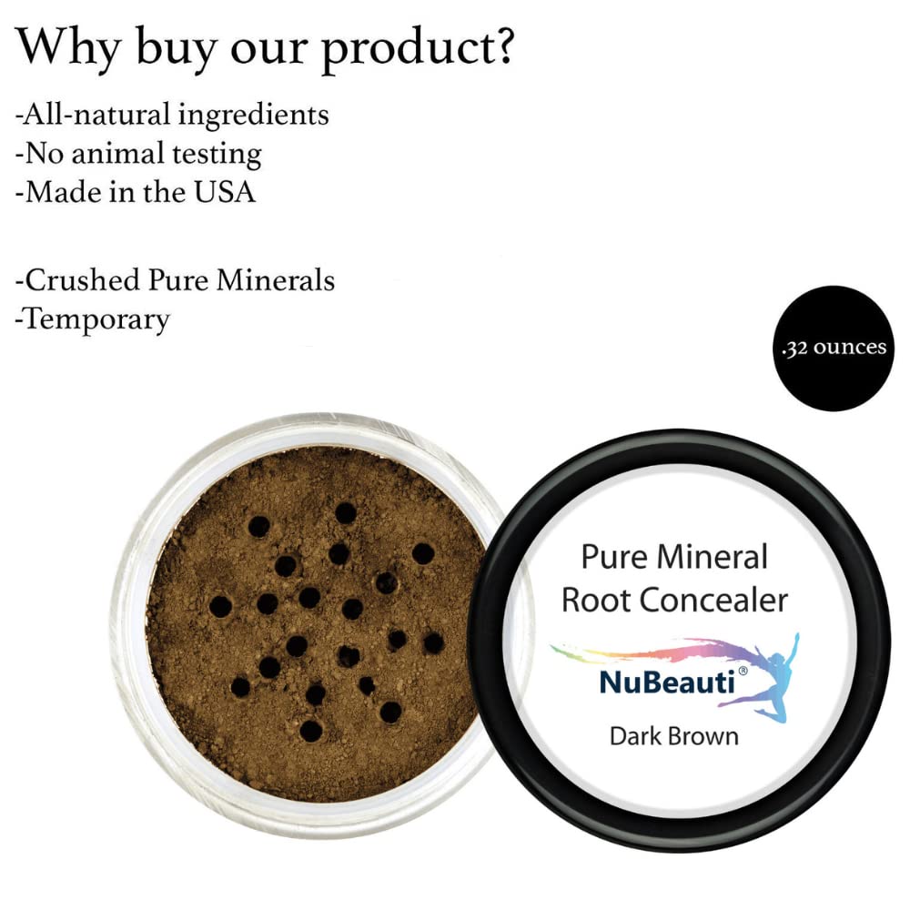 Hair Root Touch Up Powder - Dark Brown - 11 True-to-Nature Root Concealer Shades - Long-lasting, Fragrance Free, Talc & Paraben Free - Without Brush