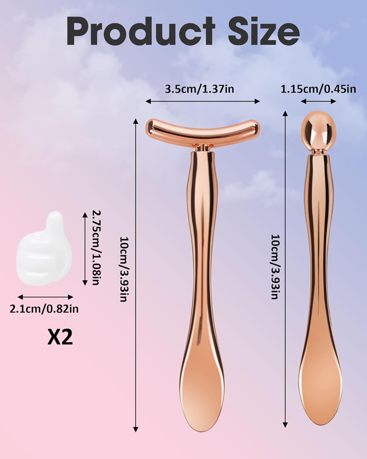 Metal Eye Cream Applicator Tool, Eye Roller for Eyes Puffiness Wrinkle, Facial Massager Tool for Skincare, Eye Cream Scraper Lift Wand Stick with Holder for Women Massager Gift, Rose Gold