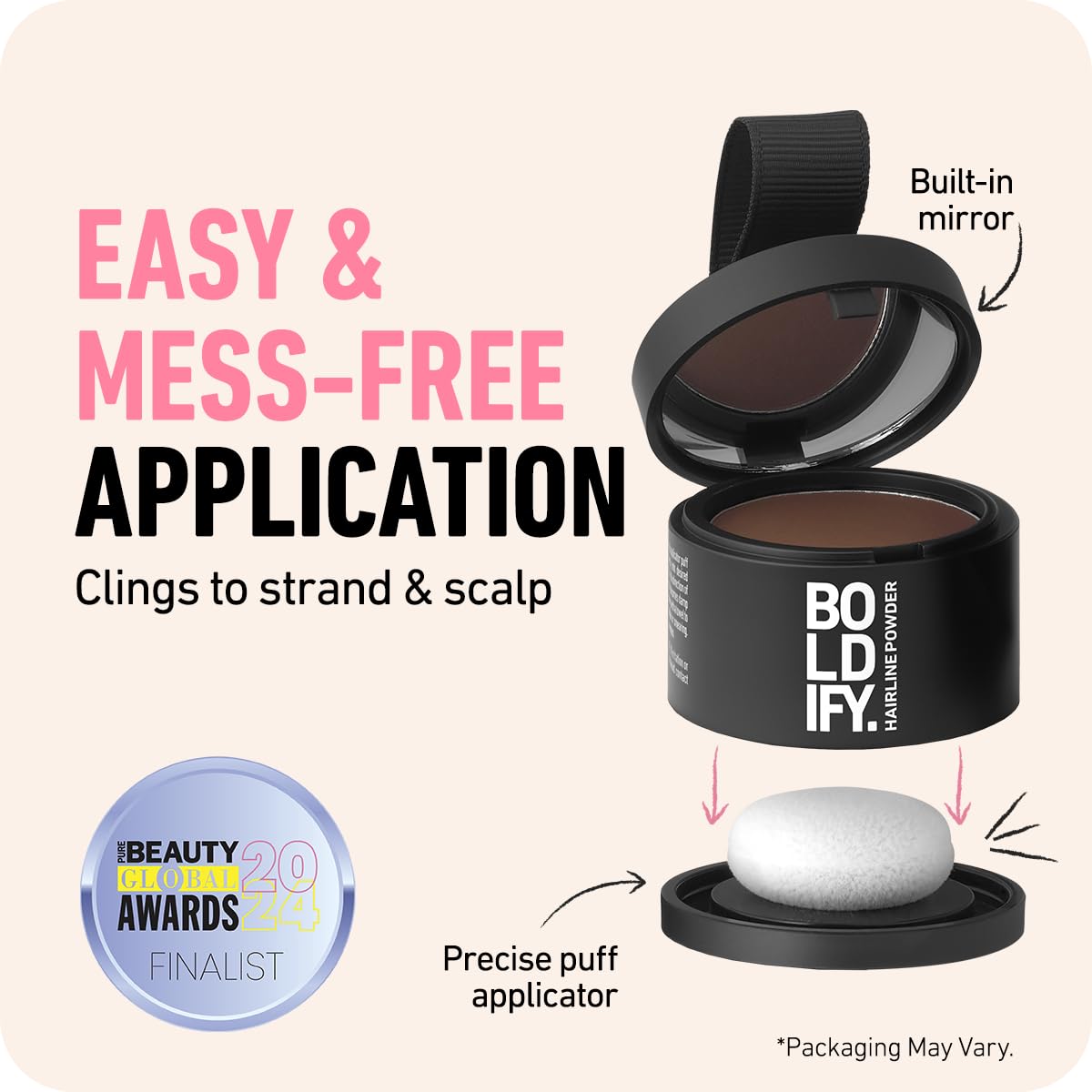 BOLDIFY Hairline Powder - Root Touch Up Hair Color for Gray Coverage - Bald Spot Concealing Hair Powder for Women & Men - 48-Hour Stain-Proof - Medium Blonde