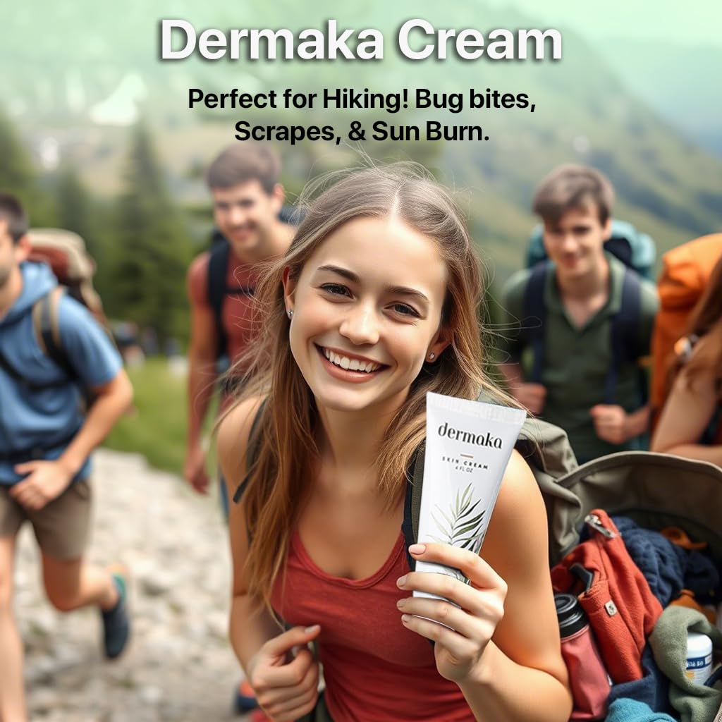 Dermaka All-Natural Skin Soothing Cream 4 Ounce – Moisturizing Lotion with Arnica, Green Tea, Chamomile & Vitamin E – Hydrating, Fast-Absorbing & Non-Greasy Formula for Healthy-Looking Skin