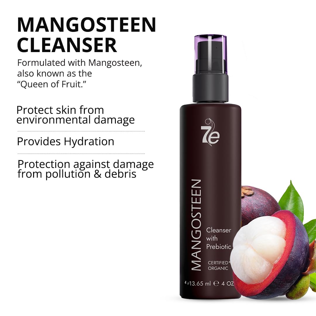 7E Wellness Mangosteen Face Cleanser 4oz, Antioxidant Rich Cleanser Face Wash with Xanthones, Cleanses, Brightens, Protects Skin, Suitable for All Skin Types, Natural Ingredients, Daily Use