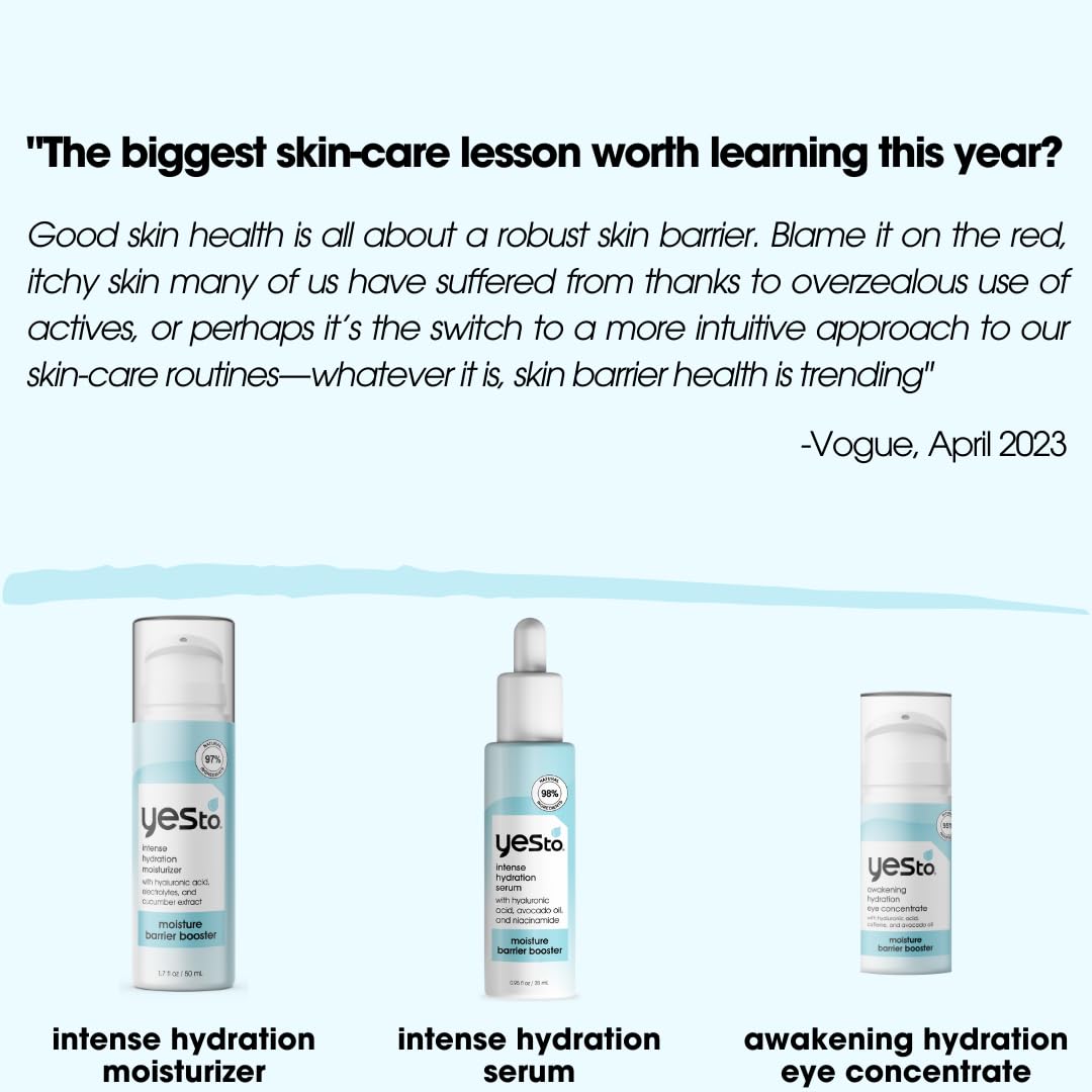 Yes To Awakening Hydration Eye Concentrate, Nourishes Delicate Skin Around Eyes For A Smoother, More Moisturized, and Brighter Appearance, Natural, Vegan & Cruelty Free, 0.5 Fl Oz