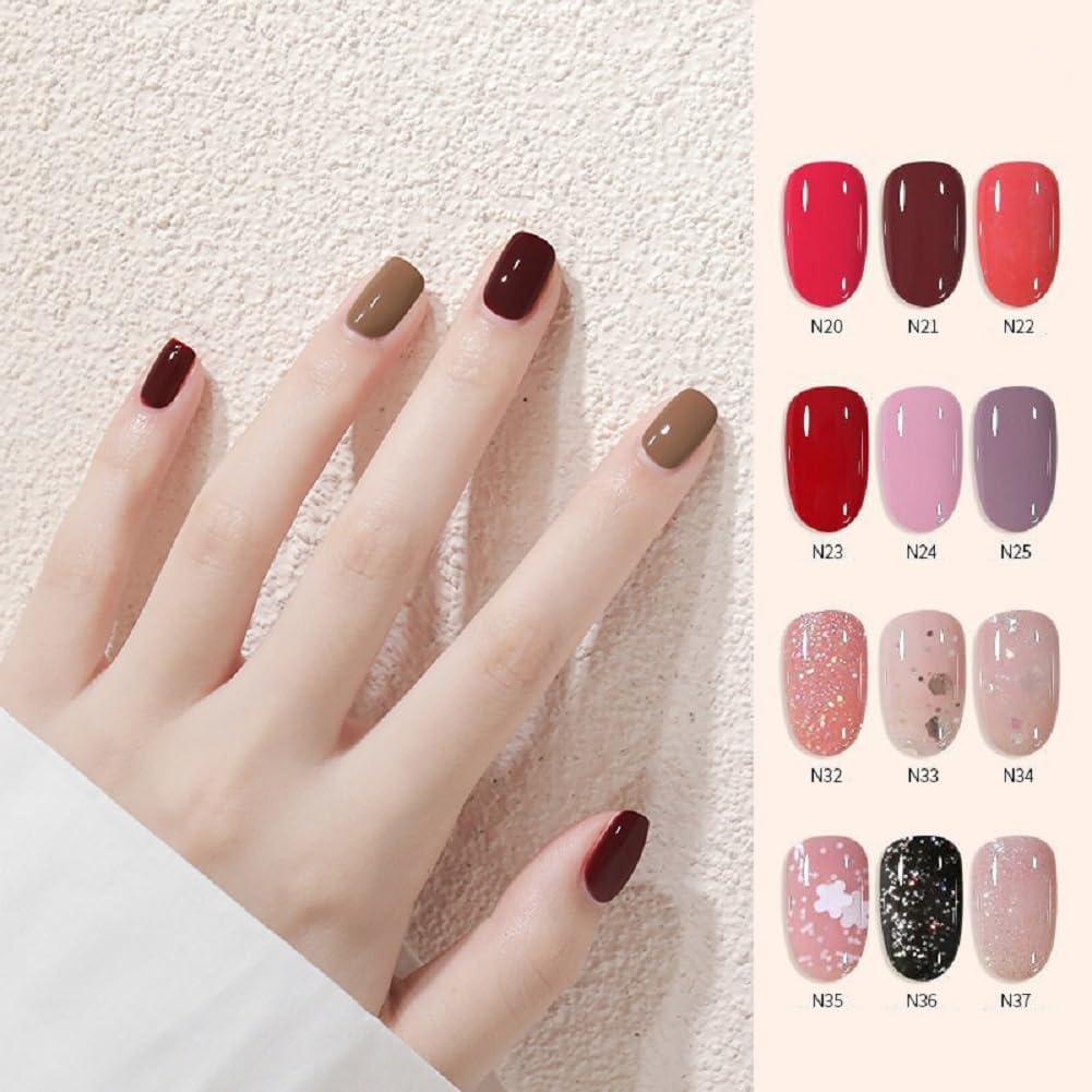 Nail Polish set - Nail Lacquer Quick Dry, Full Size, Vibrant, Colorful, Trendy, Glitter, Glossy, Metallic, Matte Nail Art Nail Shades (N18 light coffee, 52g)